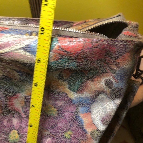 Beautiful ‘Borse In Pelle’ Italian Crackled Leather crossbody Bag - Picture 12 of 12